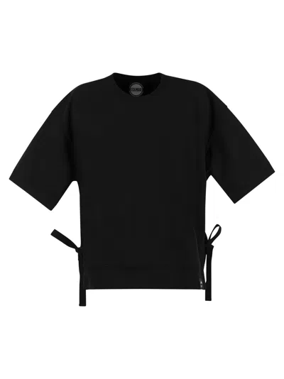 Colmar Cotton Blend Short-sleeved Sweatshirt In Black