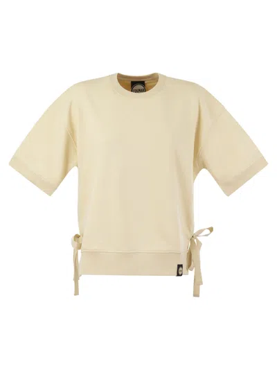 Colmar Cotton Blend Short-sleeved Sweatshirt In Cream