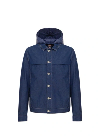 Colmar Denim Jacket With Detachable Hood In Blue