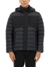 Colmar High Neck Hooded-puffer Jacket In Black