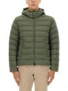 Colmar Hooded Horizontal-quilted Down Jacket In Green