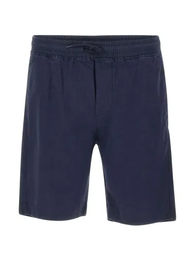 Colmar Drawstring Linen Shorts In Blue