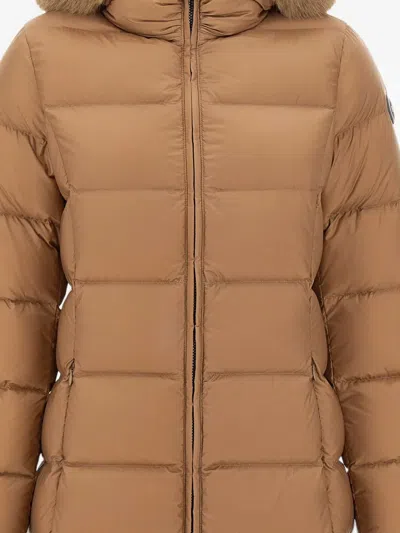 Colmar Faux-fur Trim Hooded Coat In Brown