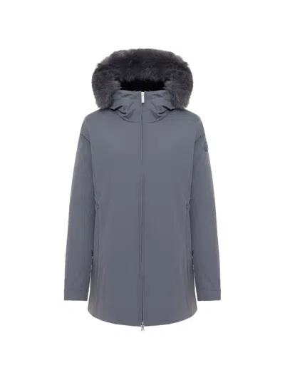 Colmar Faux-fur Trim Hooded Coat In Grey