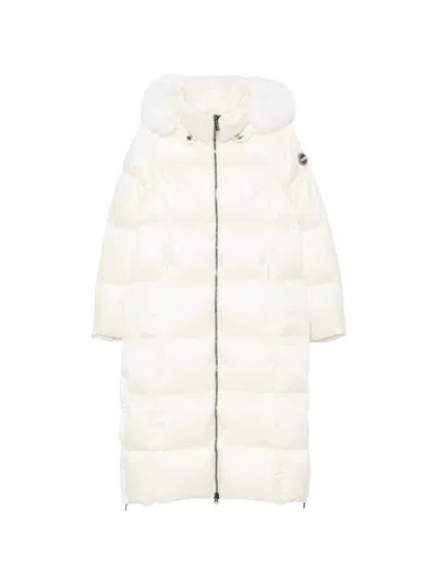 Colmar Faux-fur Trim Padded Coat In White