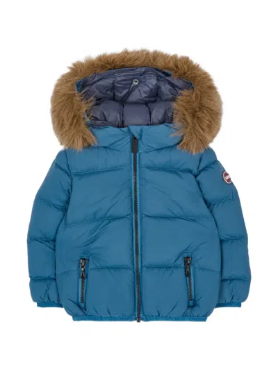 Colmar Babies' Faux-fur Trim Padded Jacket In Blue