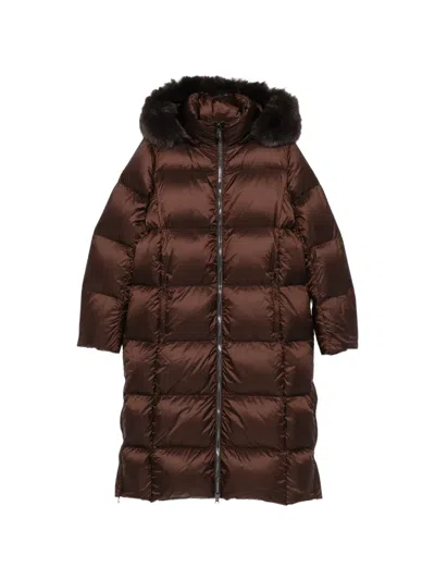 Colmar Faux-fur Trim Quilted Coat In Brown