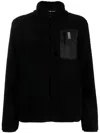 Colmar Fleece-texture Zip-up Jacket In Black