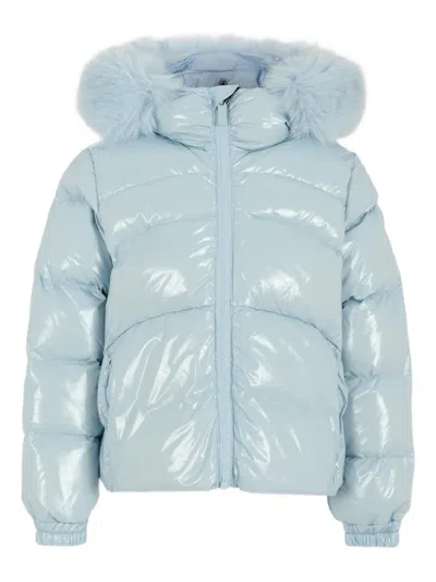 Colmar Kids' Fur-trimmed Puffer Jacket In Blue