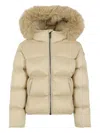Colmar Fur-trimmed Quilted Jacket In Neutral
