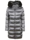 Colmar Furred Hood Mid-length Padded Jacket In Grigio Metallici E Grigi