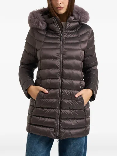 Colmar Fur-trim Hooded Padded Coat In Black