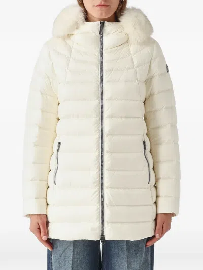 Colmar Fur-trim Hooded Quilted Jacket In White
