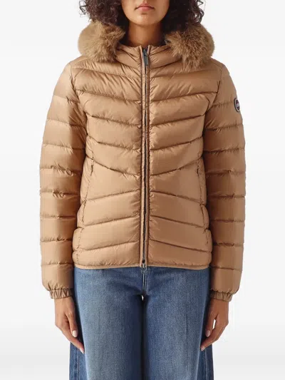 Colmar Fur-trim Quilted Jacket In Brown