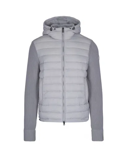 COLMAR GREY KNITTED JACKET WITH HOOD AND SLEEVES