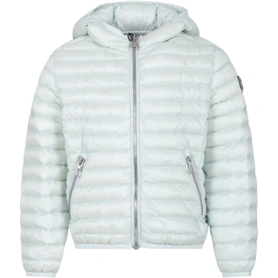 Colmar Kids' Green Down Jacket For Girl With Logo In White