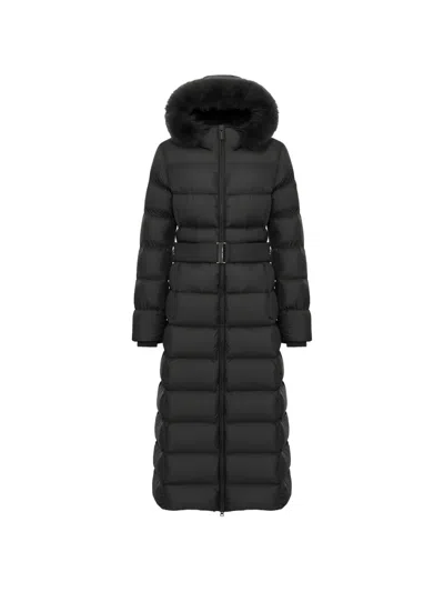 Colmar Hooded Belted Jacket In Black