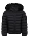 Colmar Hooded Fur-trimmed Padded Jacket In Black