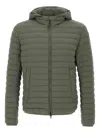 Colmar Hooded Horizontal-quilted Down Jacket In Green