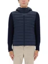 Colmar Hooded Jacket With Knitted Sleeves In Blue