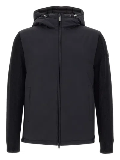 Colmar Hooded Knit-panel Jacket In Black