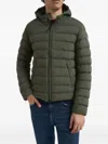 Colmar Hooded Horizontal-quilted Down Jacket In Green