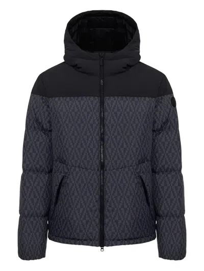 Colmar Hooded Patterned Jacket In Blue