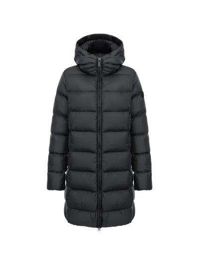 Colmar Hooded Quilted Coat In Black