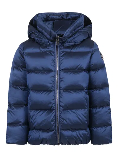 Colmar Kids' Hooded Quilted Jacket In Blue