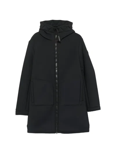 Colmar Hooded Quilted-trim Coat In Black