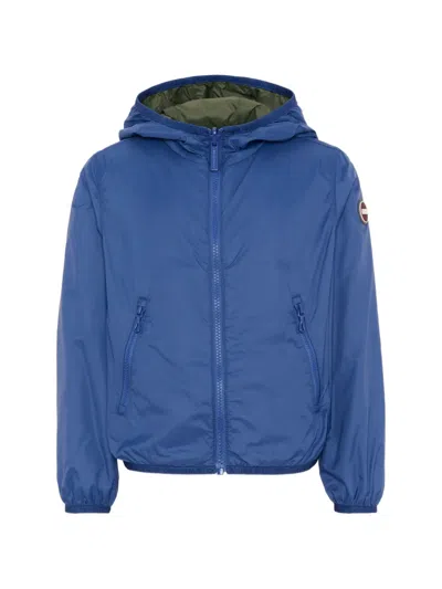 Colmar Kids' Hooded Zip Reversible Jacket In Blue