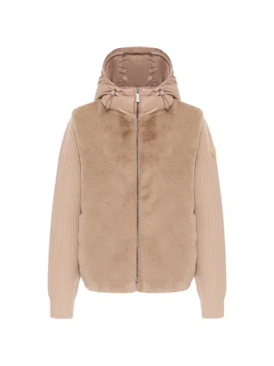 Colmar Hybrid Faux-fur Panelled Hooded Coat In Brown