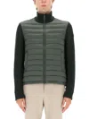 Colmar Hybrid Jacket With Knitted Sleeves In Green