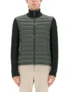 Colmar Hybrid Jacket With Knitted Sleeves In Green