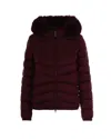 Colmar Quilted Trimmed Hooded Jacket In Burgundy