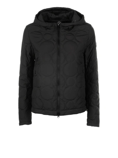 Colmar Jacket With Hood And Circular Quilting In Nero