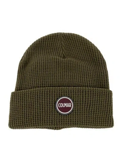 Pre-owned Colmar Knit Logo Accent Beanie Hat W/tags In Green