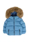 Colmar Light Blue Down Jacket For Baby Boy With Logo In Blue