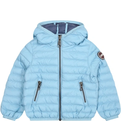 Colmar Light Blue Down Jacket For Baby Boy With Logo