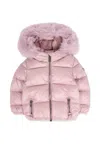 Colmar Lilac Down Jacket For Baby Girl With Logo In Pink
