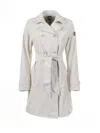 Colmar Logo-patch Double-breasted Belted Trench Coat In Porcellana