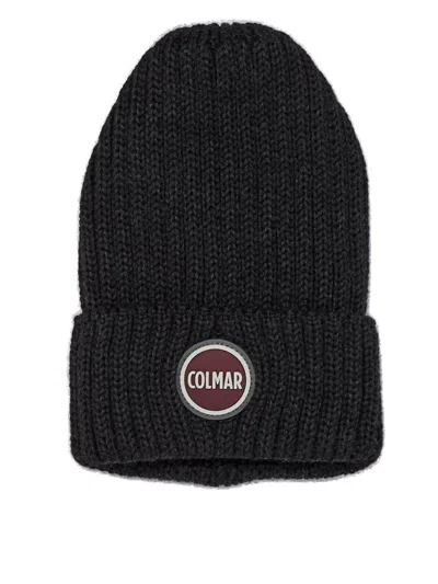 Colmar Logo-patch Knitted Beanie In Antracite