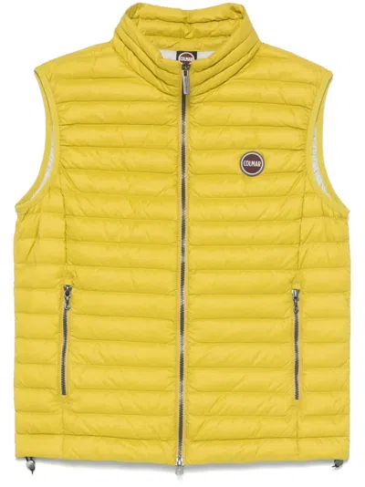 Colmar Logo-patch Padded Gilet In Yellow