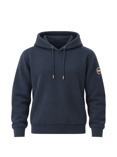 Colmar Logo-patch Drawstring Hoodie In Blue