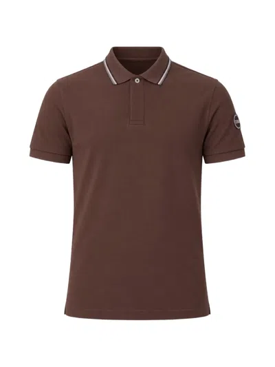 Colmar Logo-patch Tipped Polo Shirt In Brown