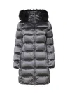 Colmar Furred Hood Mid-length Padded Jacket In Grey