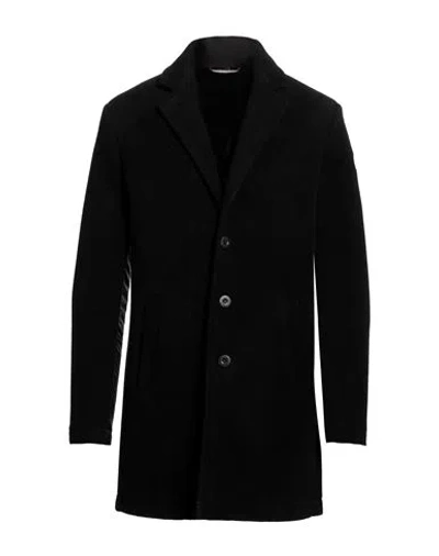 COLMAR COLMAR MAN COAT BLACK SIZE 46 POLYESTER, ACRYLIC, VIRGIN WOOL, ELASTANE