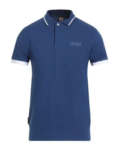 Colmar Man Polo Shirt Blue Size L Cotton, Elastane