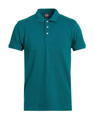 Colmar Man Polo Shirt Deep Teal Size L Cotton, Elastane In Green