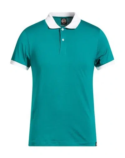 Colmar Man Polo Shirt Deep Teal Size L Supima In Green